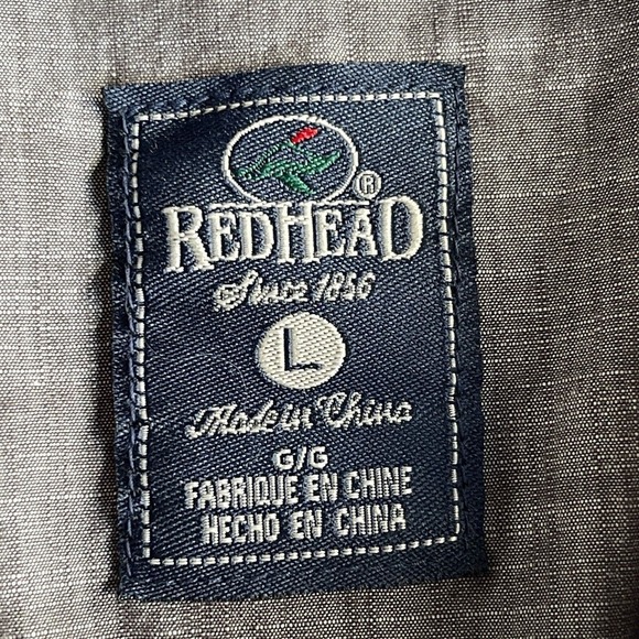 Redhead Shirt Mens Large Gray Button Up Long Sleeve Cotton Outdoor Casual Solid - Picture 3 of 9